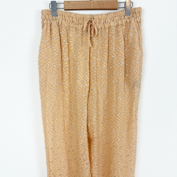 Fendi‎ Peach Sparkle Drawstring Pants Size 40 - Picture 3 of 13